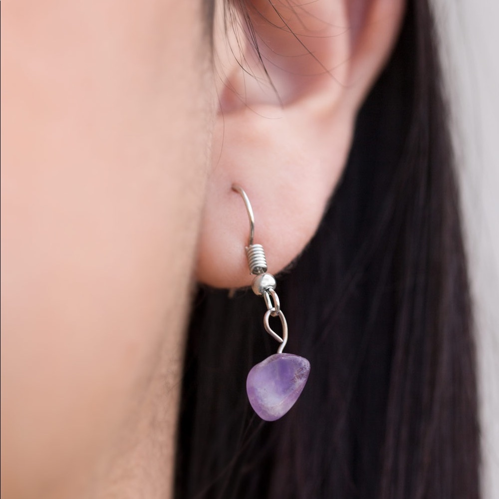 Pretty Purple Pebbles Necklace & Earrings Set - Picture 4 of 5